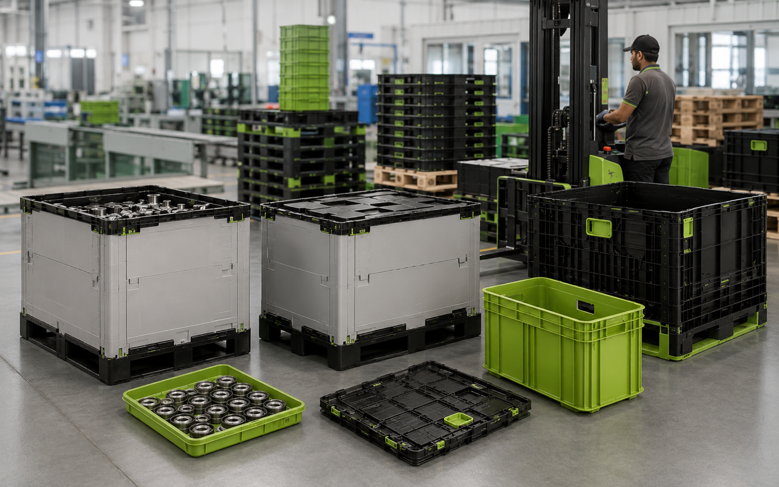 Industrial reusable packaging display for PAPS INDIA